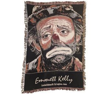 Emmett Kelly Clown Tapestry Throw Blanket